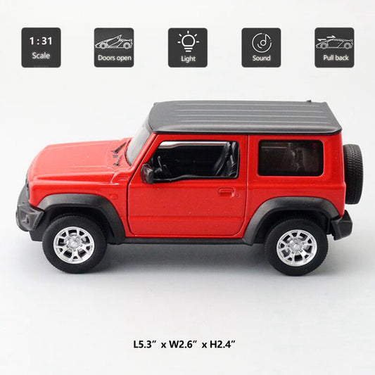 1:31 Suzuki Jimny Model Car Diecast Toy Cars Light Sound Pull Back Boys Gift Red