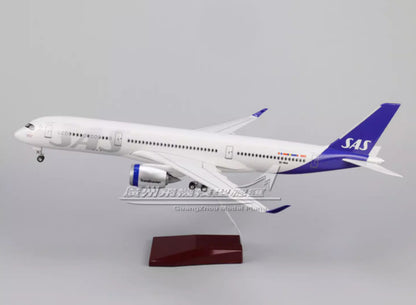 47CM SAS AIRBUS A350 Airplane Led Sound-controlled Light Resin Aircraft Model