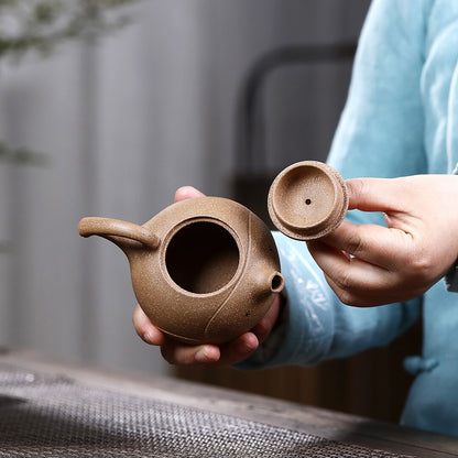 Tea Pot Handmade Fish Design Yixing Zisha Duan Clay Pot Marked 210ml In China
