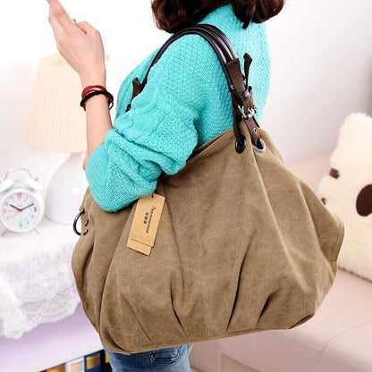 Women Canvas Bags Crossbody Bags Solid Shoulder Bag Female Handbag