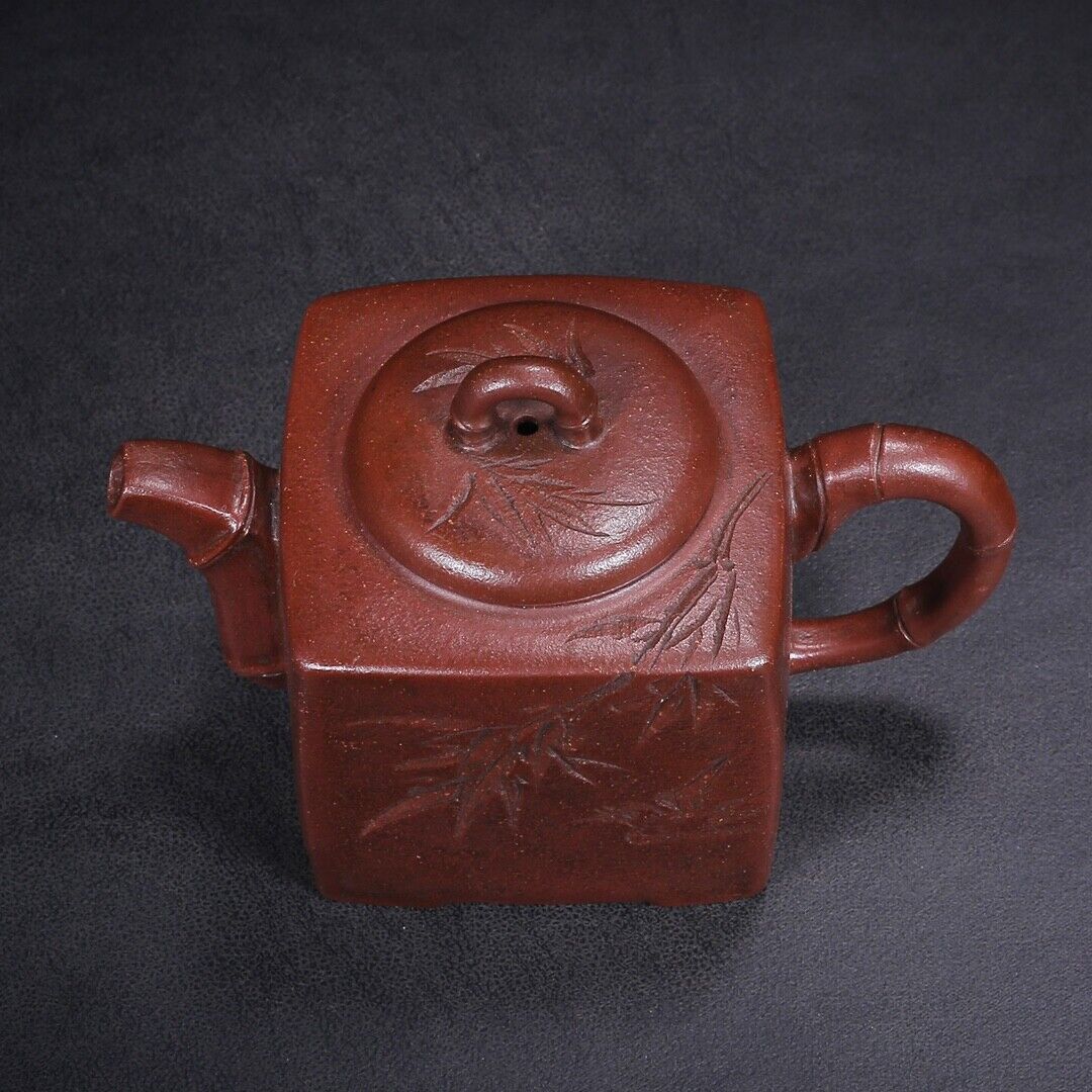 Chinese Yixing Zisha Clay Handmade Exquisite Teapot（四方竹韵 底款：陈荫千）