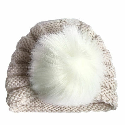 Baby Hat Knitted Winter Girls Bonnet Beanie Turban Newborn Cap Boys Accessories