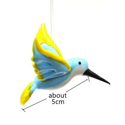 Bird Figurines Murano Glass Miniature Hummingbird Pendants Hanging Decor 5-6.5cm
