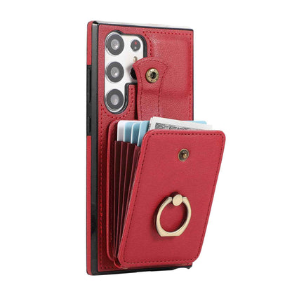 For Samsung Galaxy S25 Ultra/S25+ Case Wallet with Card Holder 360°Rotation Ring