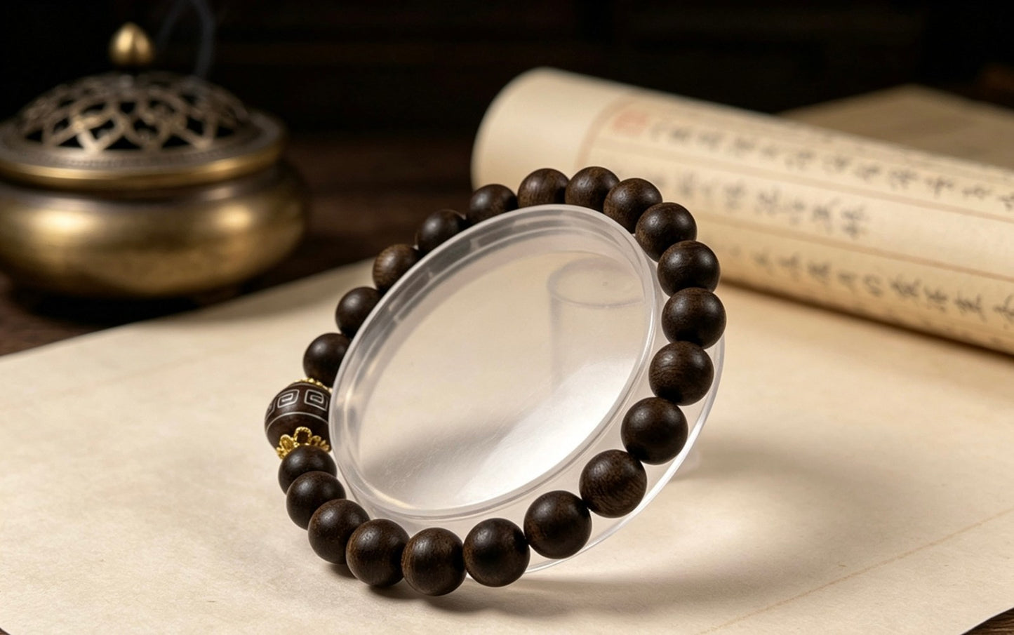 8mm Chinese Natural Eaglewood Handmade Exquisite Bracelets 31270