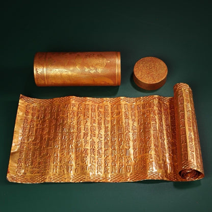 Vintage Brass Buddhist Sutra Scroll Holder 16cm Temple Replica 280g