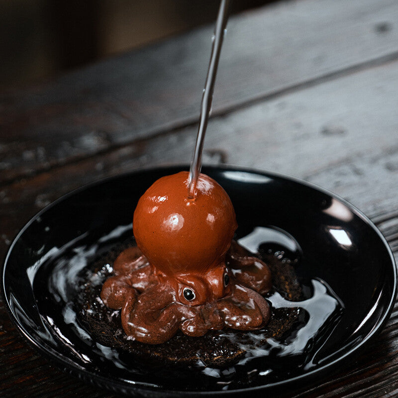 Octopus Statue Handmade Craft Yixing Zisha Tea Pet For Fishbowl Decoration Small