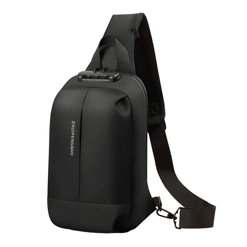 Waterproof Chest Bag Men Anti-theft USB Charging Crossbody Shoulder Bags Travel