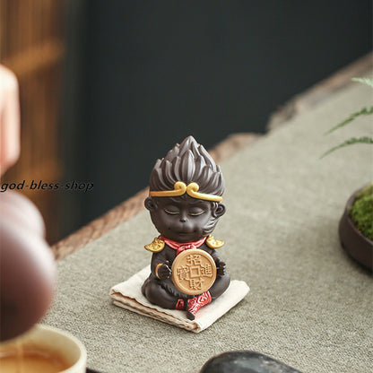 Monkey Statue Yixing Zisha Tea Pet Small Size Safety Wealthy Symbol Purple Clay