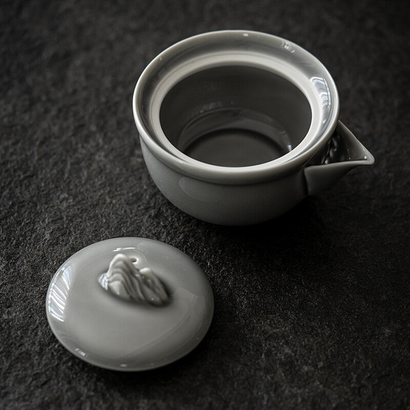 Handheld Teapot Celadon Ice Gray Glaze Ceramic Kung Fu Tea Set Pot Brewing