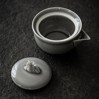 Handheld Teapot Celadon Ice Gray Glaze Ceramic Kung Fu Tea Set Pot Brewing
