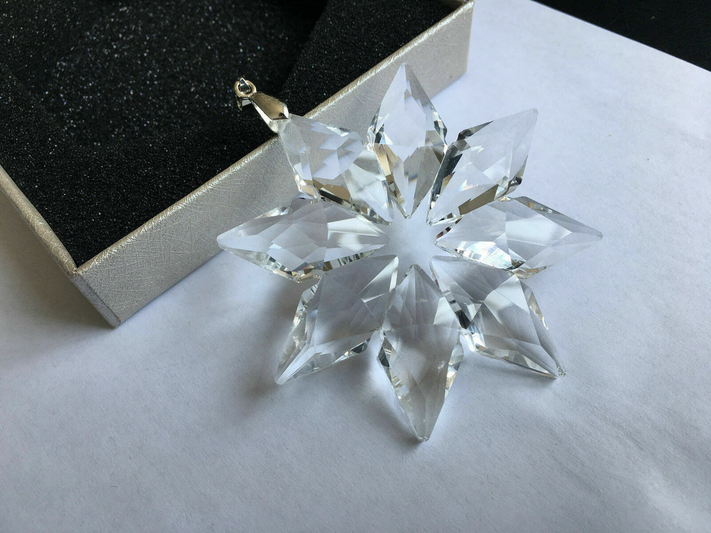 1PCS Clear 76*70mm Suncatcher Crystal Snowflake Wedding Hanging Decor Ornament