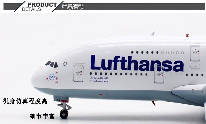 1:400 Aviation Lufthansa AIRBUS A380 Passenger Airplane Diecast Aircraft Model
