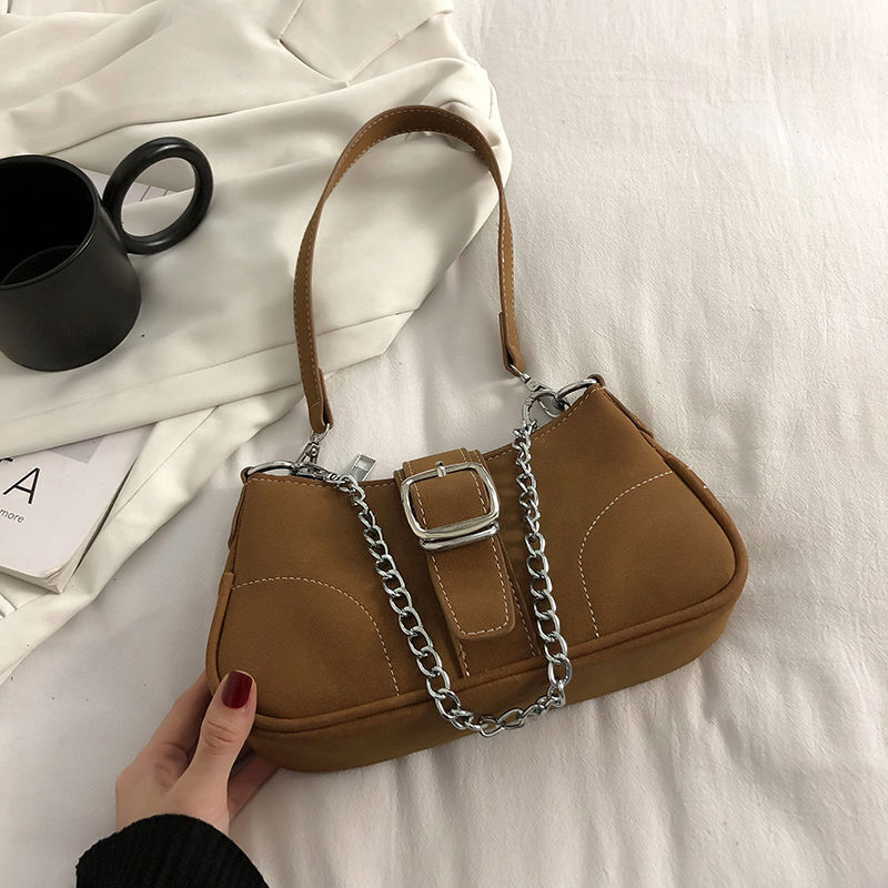 Women Shoulder Bags Matte Leather Solid Color Ladies Bag Chain Handbags