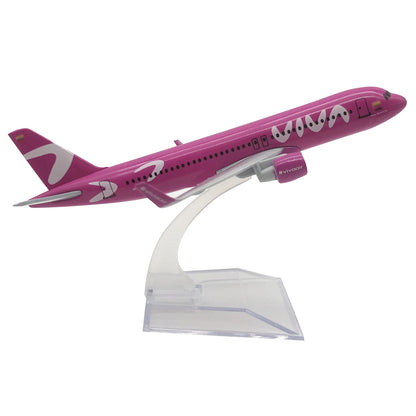 A320 Viva Air Pink Civil Airliner Model 16cm Simulation Aircraft Plane Ornaments