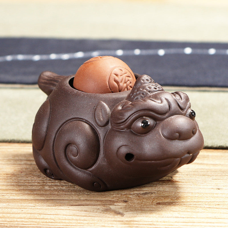 Chinese Handmade Tea Pet Statue Historical Figurine Monk Tea Play Yixing Zisha
