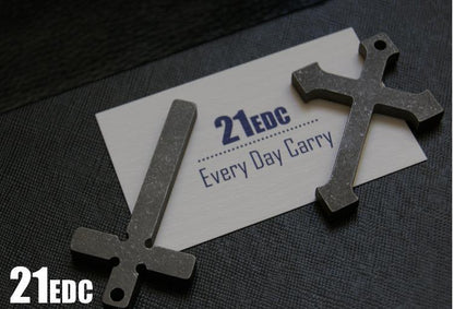 Titanium Alloy Stone Wash Thickened Cross Necklace Pendant Keyhain DIY pendant