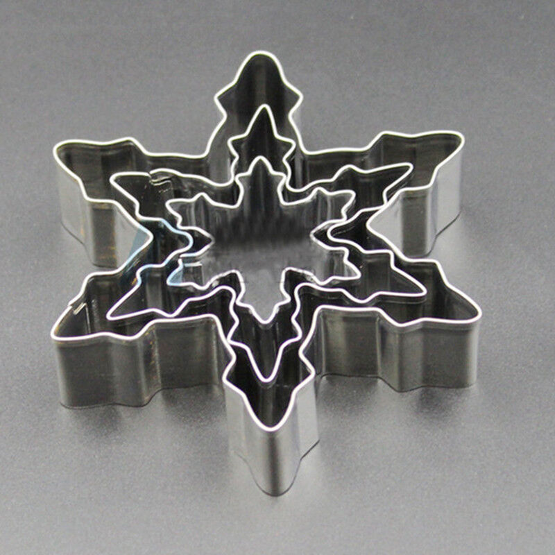 Cake Tool Snow Flake Shape 3pcs/Lot Cookie Cutter Stainless Steel Snow Mold Form
