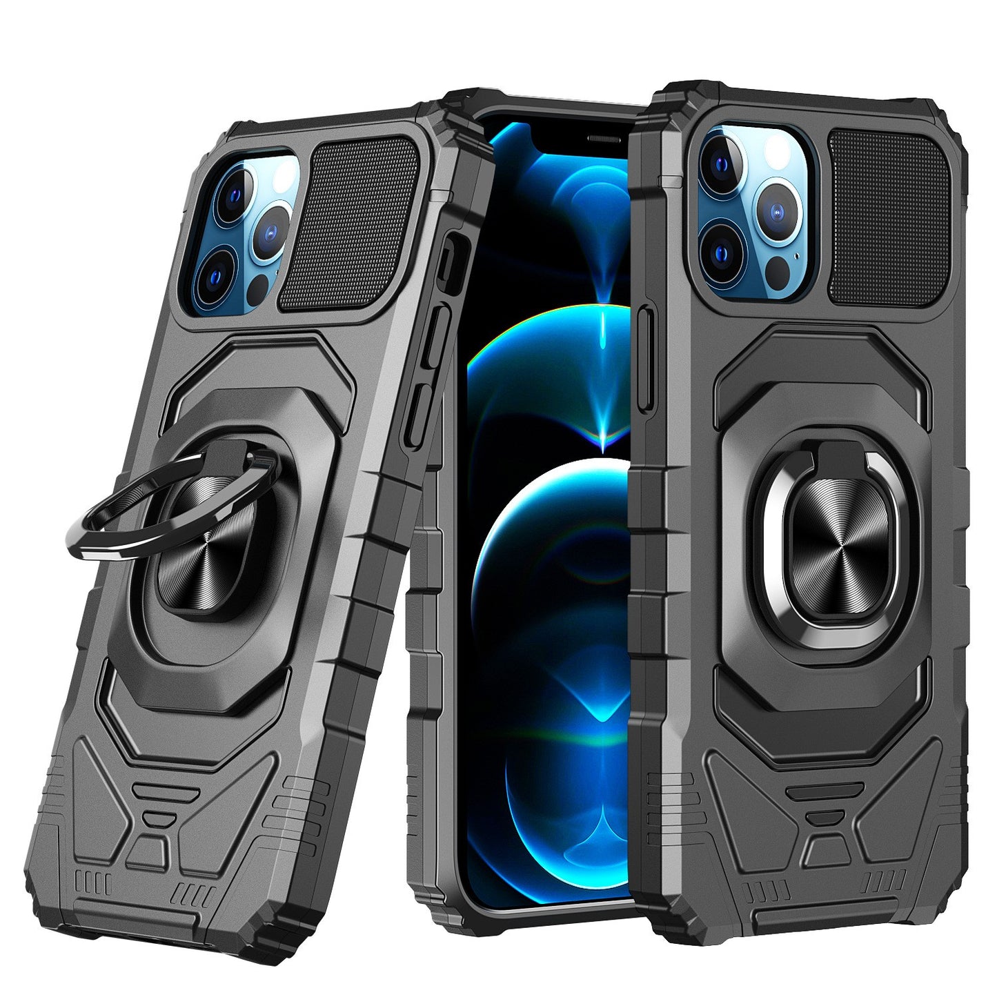 For iPhone 17 Pro Max/16/15 with 360° Rotation Kickstand Phone Case