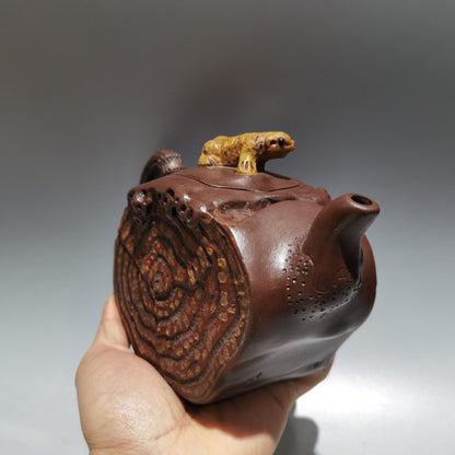 Chinese Yixing Zisha Clay Handmade Exquisite Teapot （虎虎生威 底款：汪寅仙 )