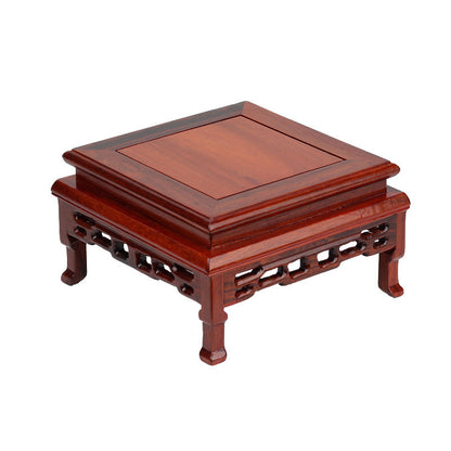 Square Wooden Base Shelf Fish Tank Flower Vase Bonsai Display Pot Stand Tea Tray