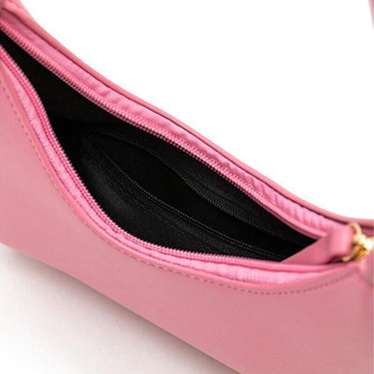 PU Leather Shoulder Bags Handbags Lady Half Moon Purses Women Tote Bags