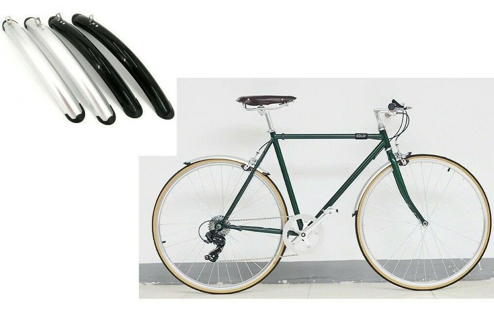 Bicycle Front Rear Fenders 700C Aluminum Plastic Retro Fixed Gear Cycling Fender