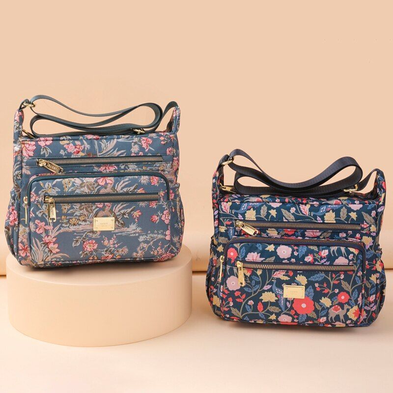 Crossbody Casual Shoulder Bag Rural Style Cloth Nylon Waterproof Shopper Handbag