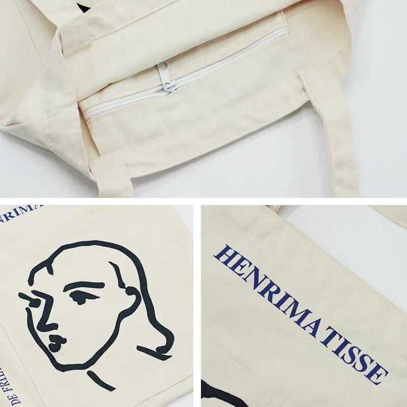 Women Canvas Shoulder Bag Casual Handbag Large Cotton Reusable Shopper Beach Bag