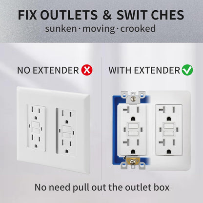 Double Gang Receptacle Outlet Box Extenders 1/2",Include 4Screws (6-32 X 1.25),E