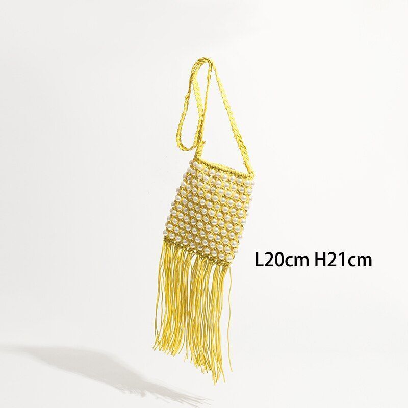 Large Hollow Rope Woven Handbags Summer Beach Shoulder Bag Casual Purse 31*16 CM