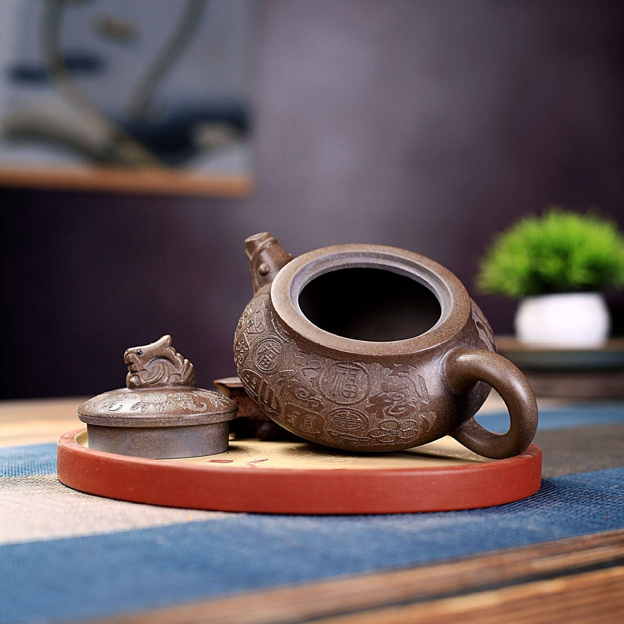 Chinese Tea Pot Handmade Master Pot Marked 7 Infuser Holes Original Ore Clay New
