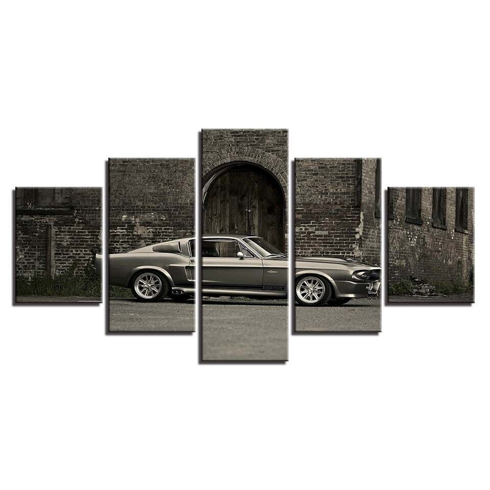 Ford Mustang Eleanor Car Sport Car Canvas Prints Painting Wall Art Home Decor 5P