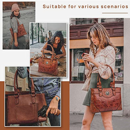 Women Tote Bags Concealed Carry Purse Ladies Top Handle Shoulder Handbag Wallet