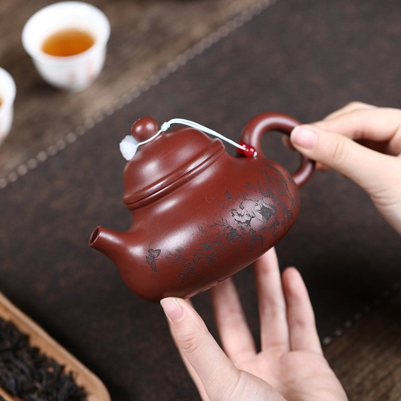 Yixing Zisha Teapot Rong Tian Style Handcrafted by Artisan with Original Ore Pot