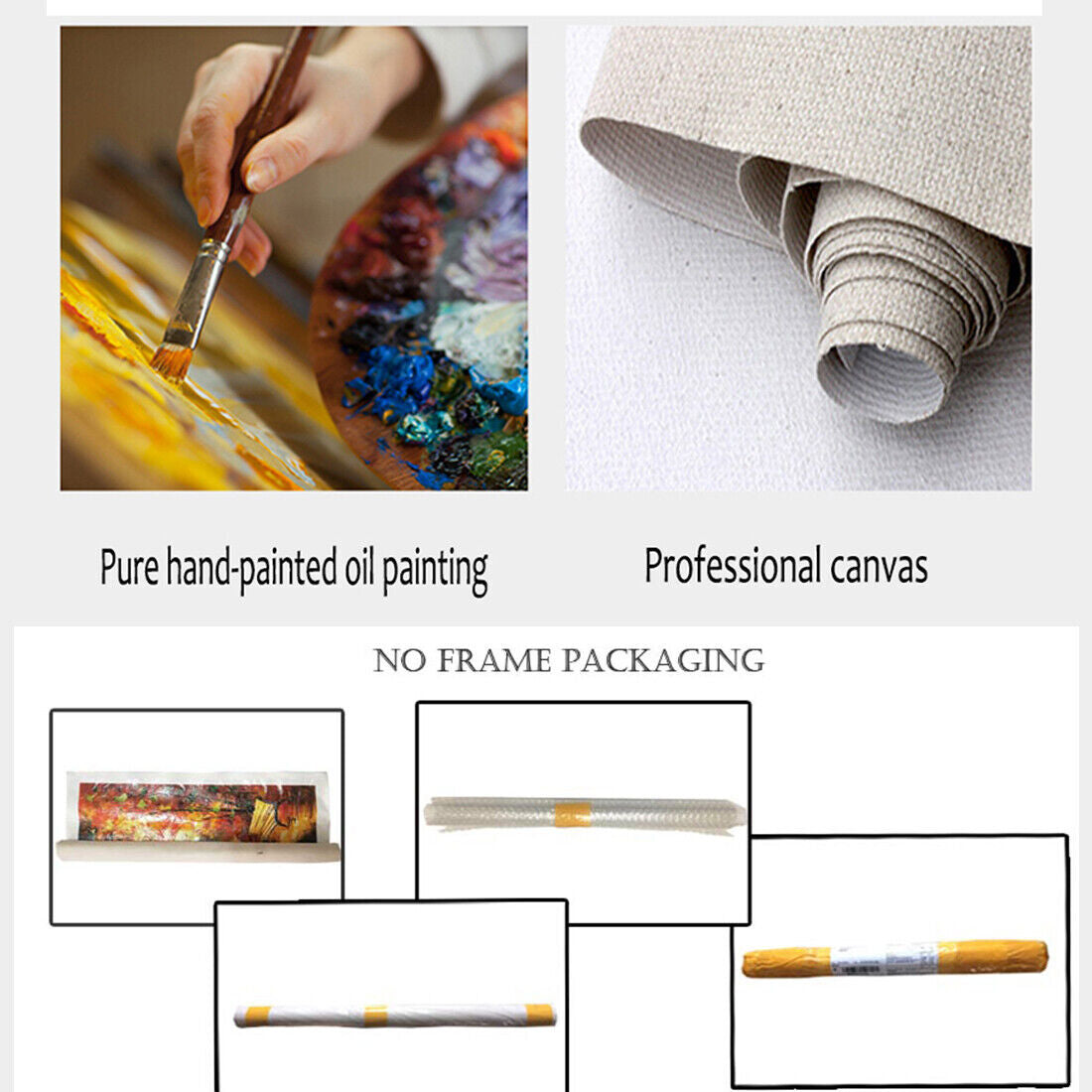 Hand Painted Abstract Flower Oil Painting Knife Thick Texture Canvas Painting