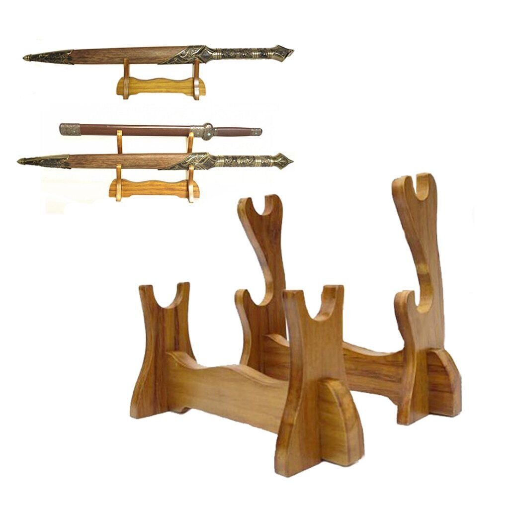 Sword Display Stand Solid Wooden Katana Samurai Tanto Knife Cosplay Wand Holders