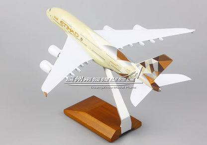 28CM ETIHAD AIRWAYS AIRBUS A380 Passenger Aircraft Plane Diecast Airplane Model