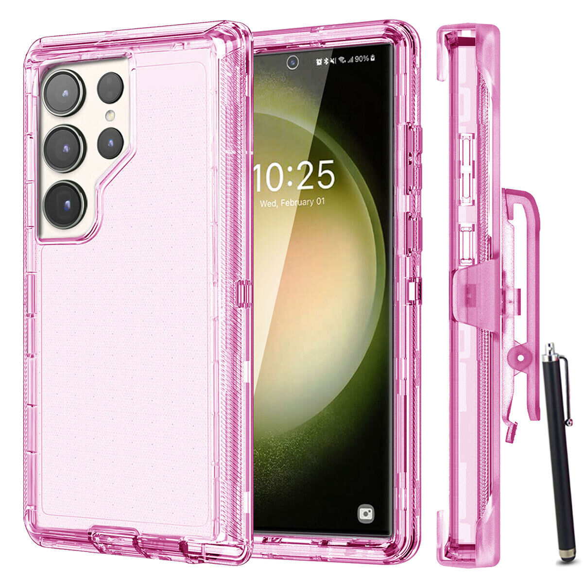 Luxury Clear Case Kickstand Clip Stand Holster Cover For Galaxy S23 /Ultra/ + 5G