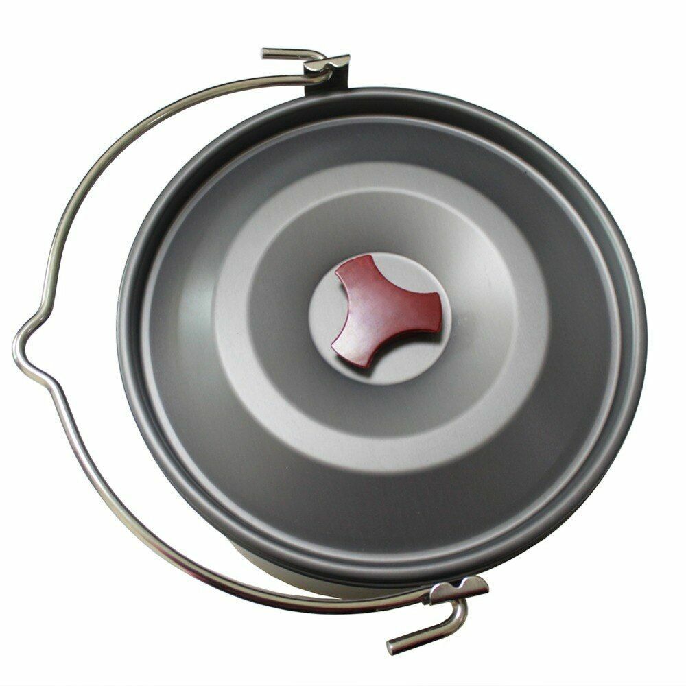 Campfire Pot Tableware Big Capacity Aluminum Alloy Camping Cooking Picnic 21*14
