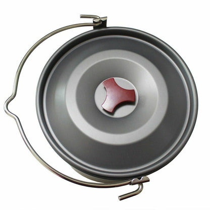 Campfire Pot Tableware Big Capacity Aluminum Alloy Camping Cooking Picnic 21*14