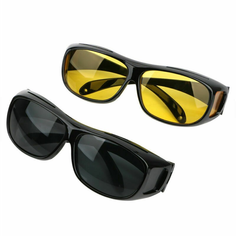 Sunglasses UV Protection Sports Mirror Polarized Night Vision Yellow Film E