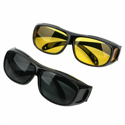 Sunglasses UV Protection Sports Mirror Polarized Night Vision Yellow Film E