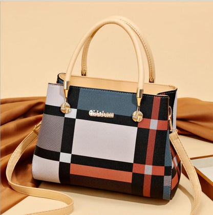 Handbag Luxury Bag Plaid Printed Bag Crossbody Tote Big Purse Elegant Pouch 1 PC