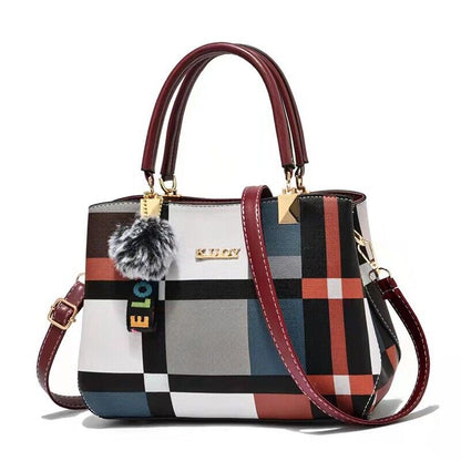 Women's Bag One-shoulder Messenger Bag Fashion All-match Checked Handbag