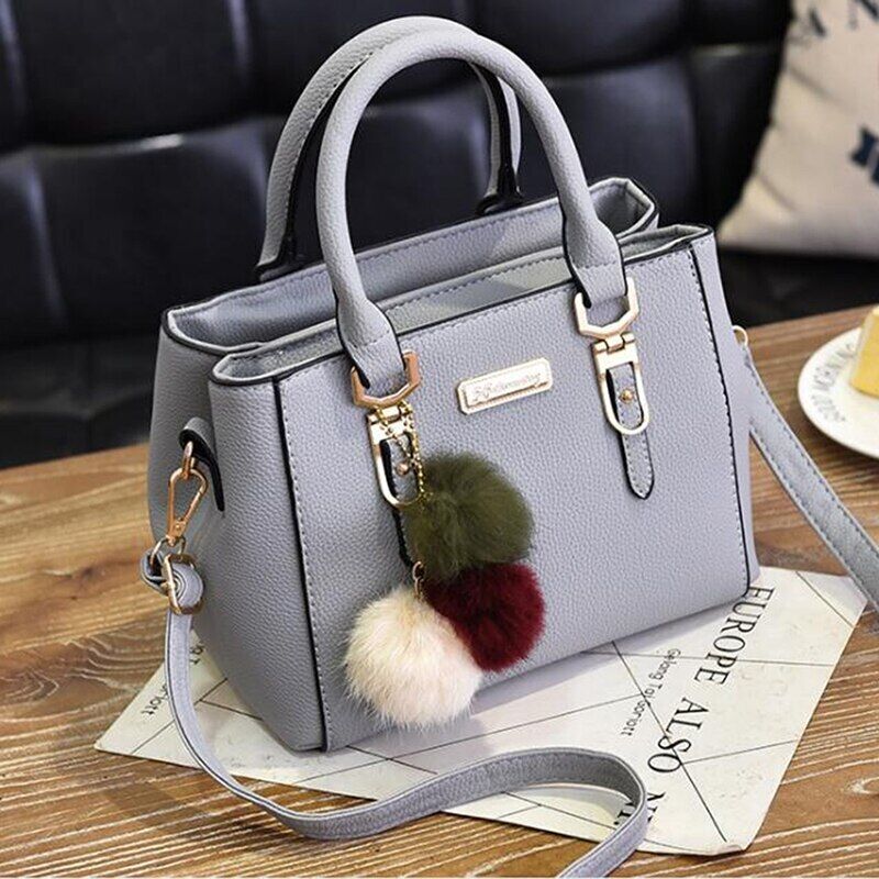 Women Handbag Ladies Bag Handbags PU Leather Pompom Crossbody Shoulder Bags