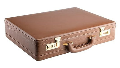 New Leather Travel Briefcase with Combination Lock Office Business Handbag