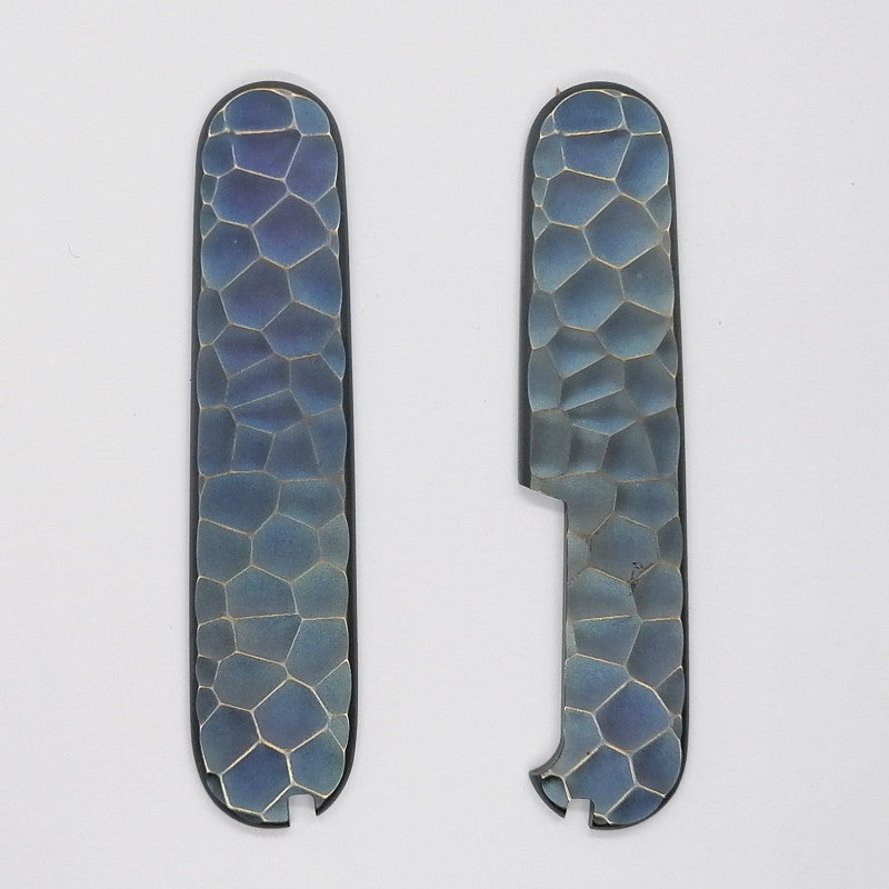 1 Pair Brass stone pattern Handle Scales for 91mm Victorinox Swiss Army Knives