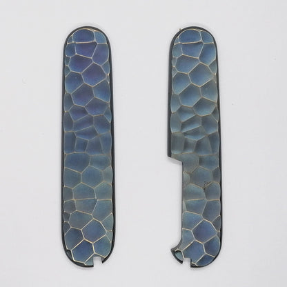 1 Pair Brass stone pattern Handle Scales for 91mm Victorinox Swiss Army Knives