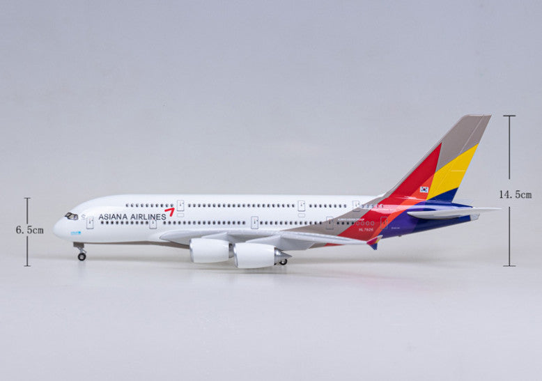 46CM 1:160 ASIANA AIRLINES AIRBUS A380 Plane Landing Gear Resin Aircraft Model